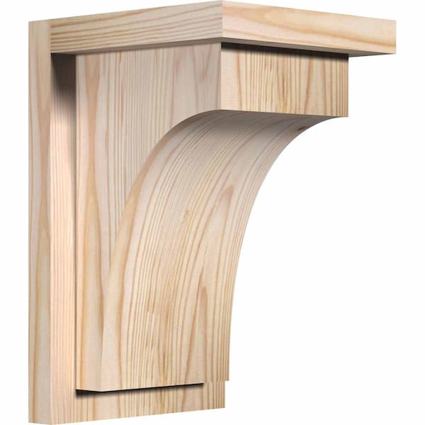 Ekena Millwork Huntington Smooth Corbel w/Backplate, Douglas Fir, 7 1/2"W x 8"D x 12"H COR08X08X12HUN01SDF - main